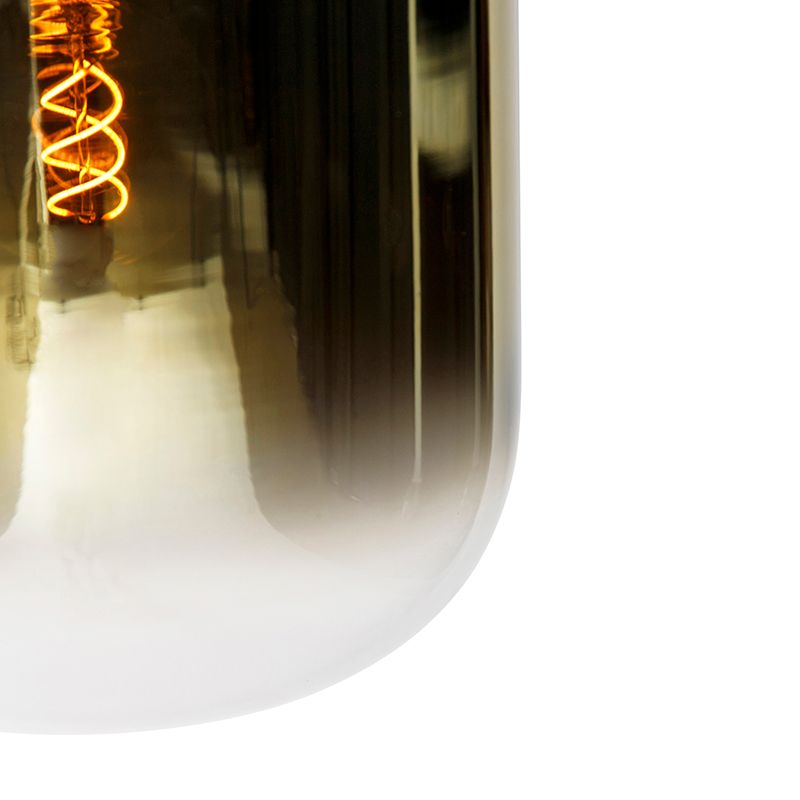 Design hanglamp zwart met goud glas 2-lichts - Bliss