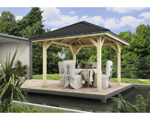 Karibu Classic paviljoen Achtrup 1 265 x 265 cm drukbehandeld