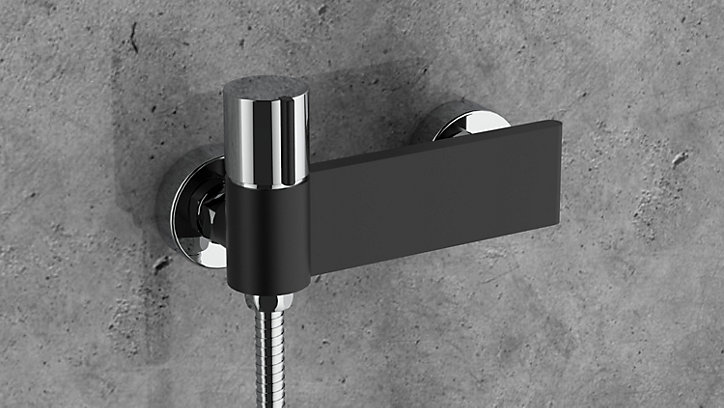 Mitigeur de douche mécanique chromé Edouard Rousseau Black steel