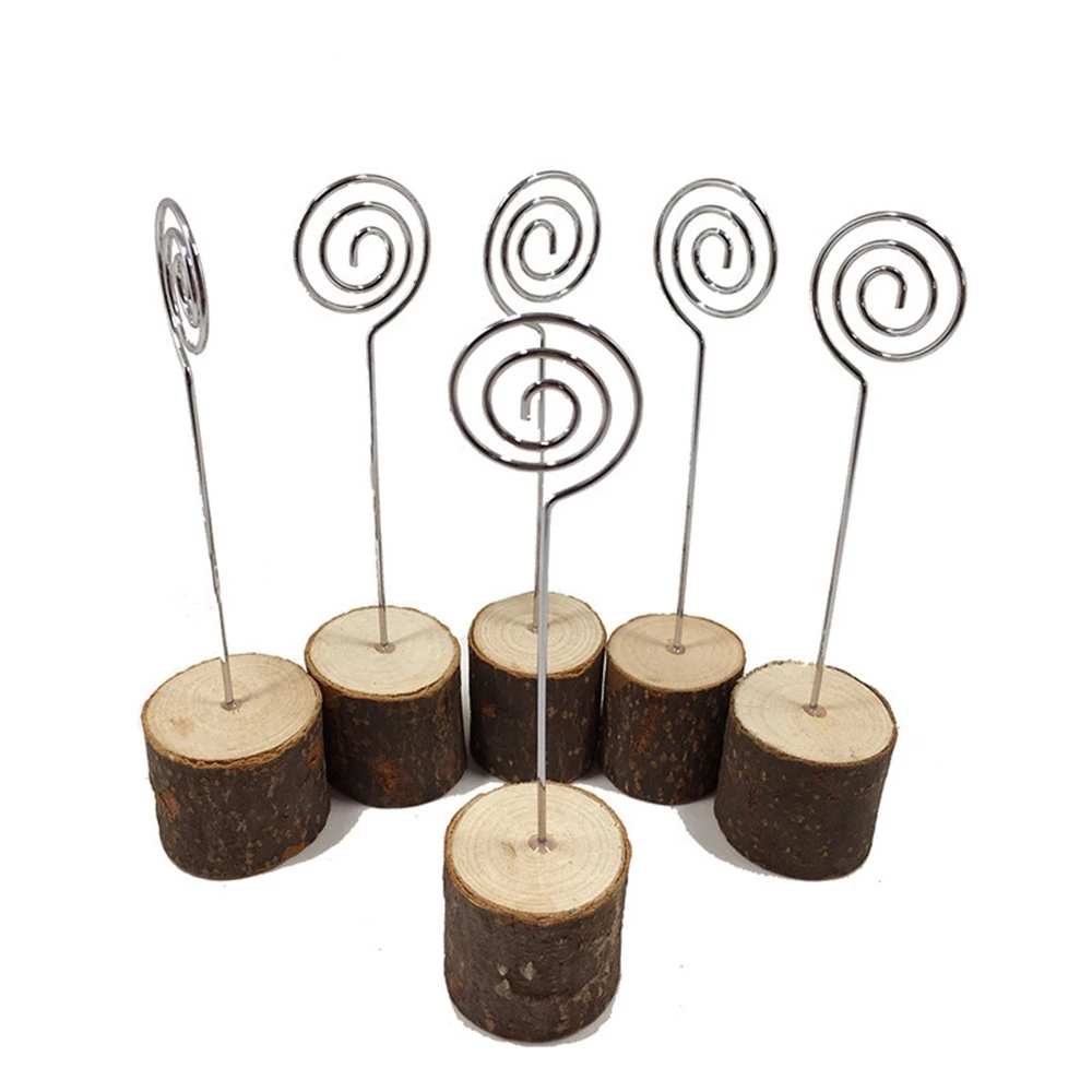 Holz Fotohalter Deko Postkarten Clip mit Spiral Klammer - Braun