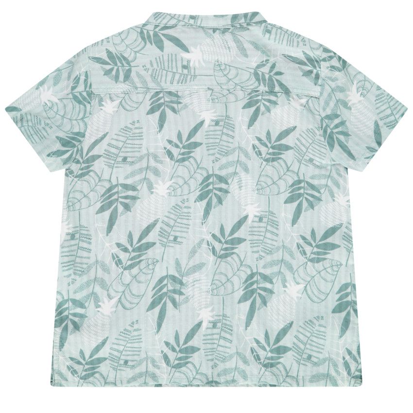 Chemise manches courtes imprimé feuillage pour bébé garçon - Bleu