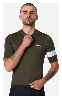 Maillot manches courtes Rapha Core Jersey Vert/Blanc Homme