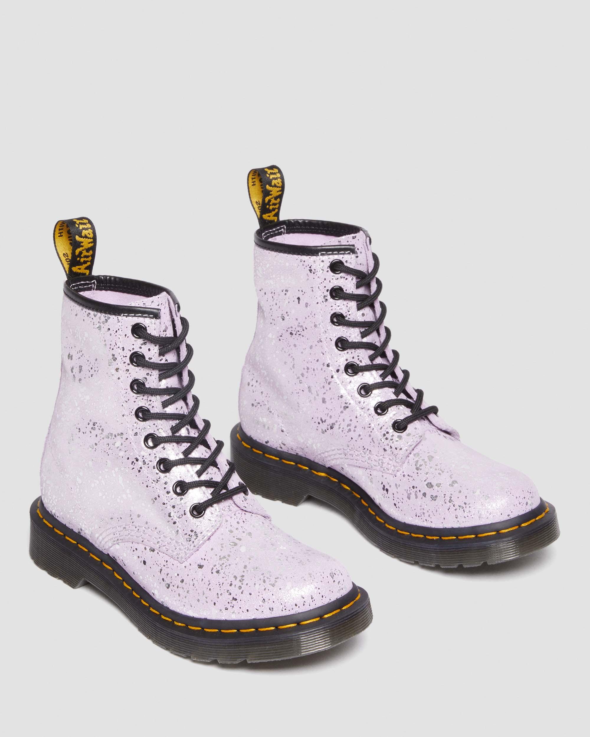 1460 Metallic Splatter Suede Lace Up Boots