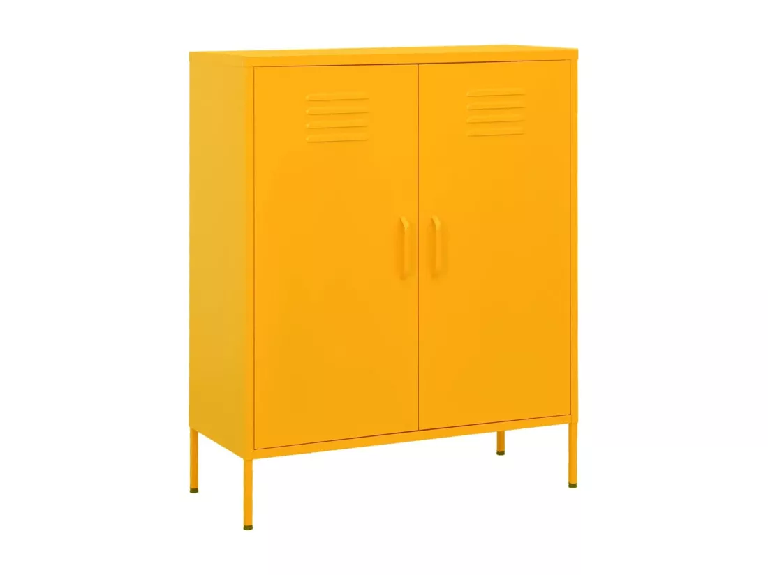 Armoire de rangement Jaune moutarde 80x35x101,5 cm Acier