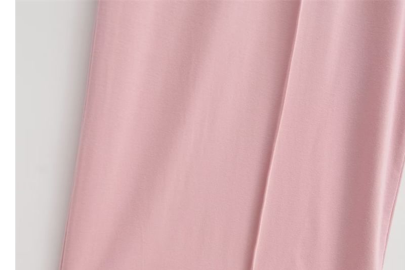Bazer - Effen hoodie met rits / Broek met wijde pijpen en elastische taille