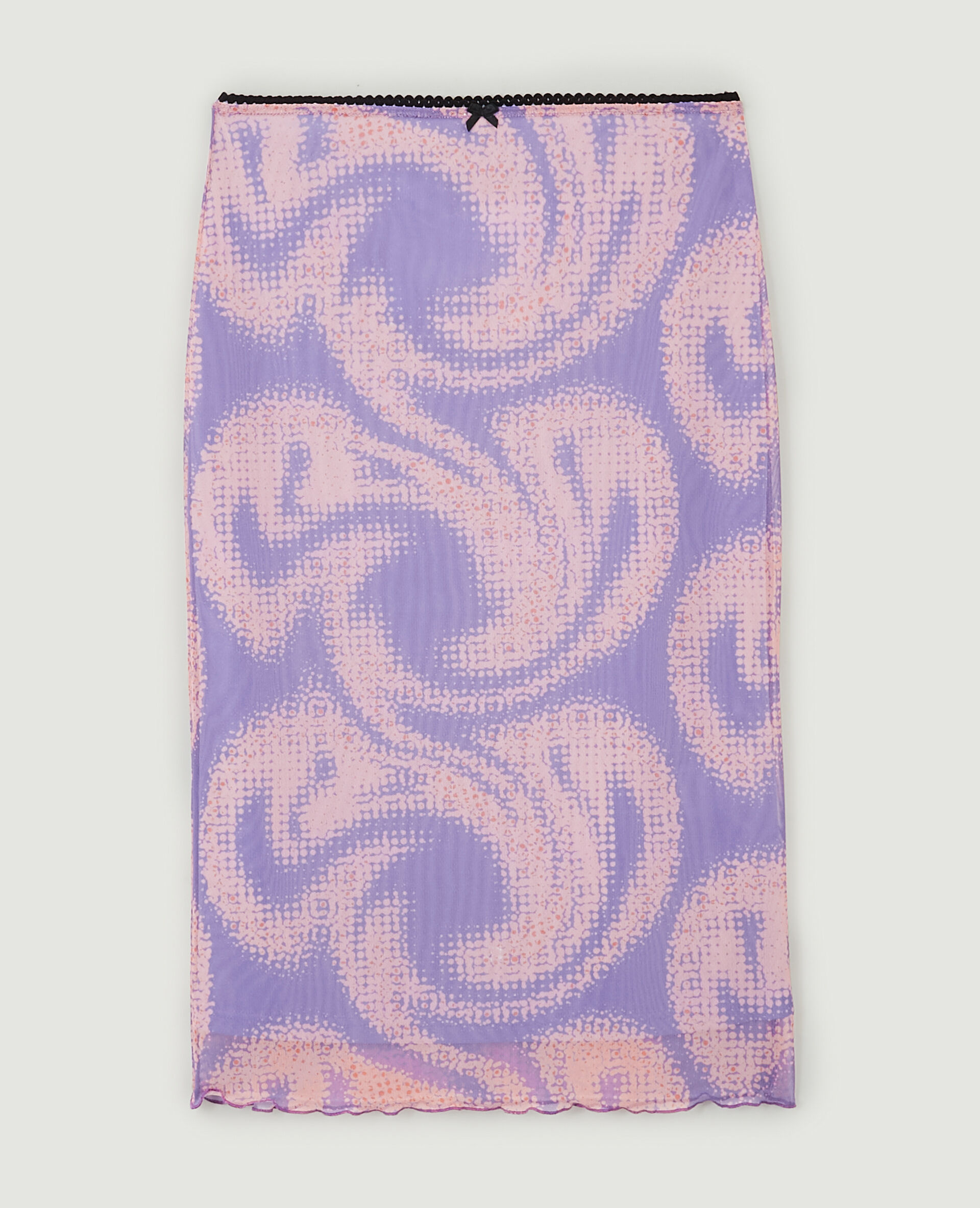Jupe tube maille transparente - Rose