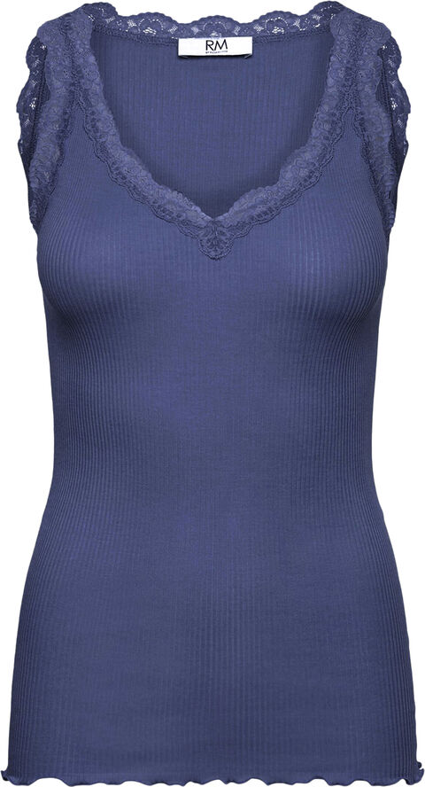 RM by Rosemunde RMWBalta modal SL lace V-neck top Blå
