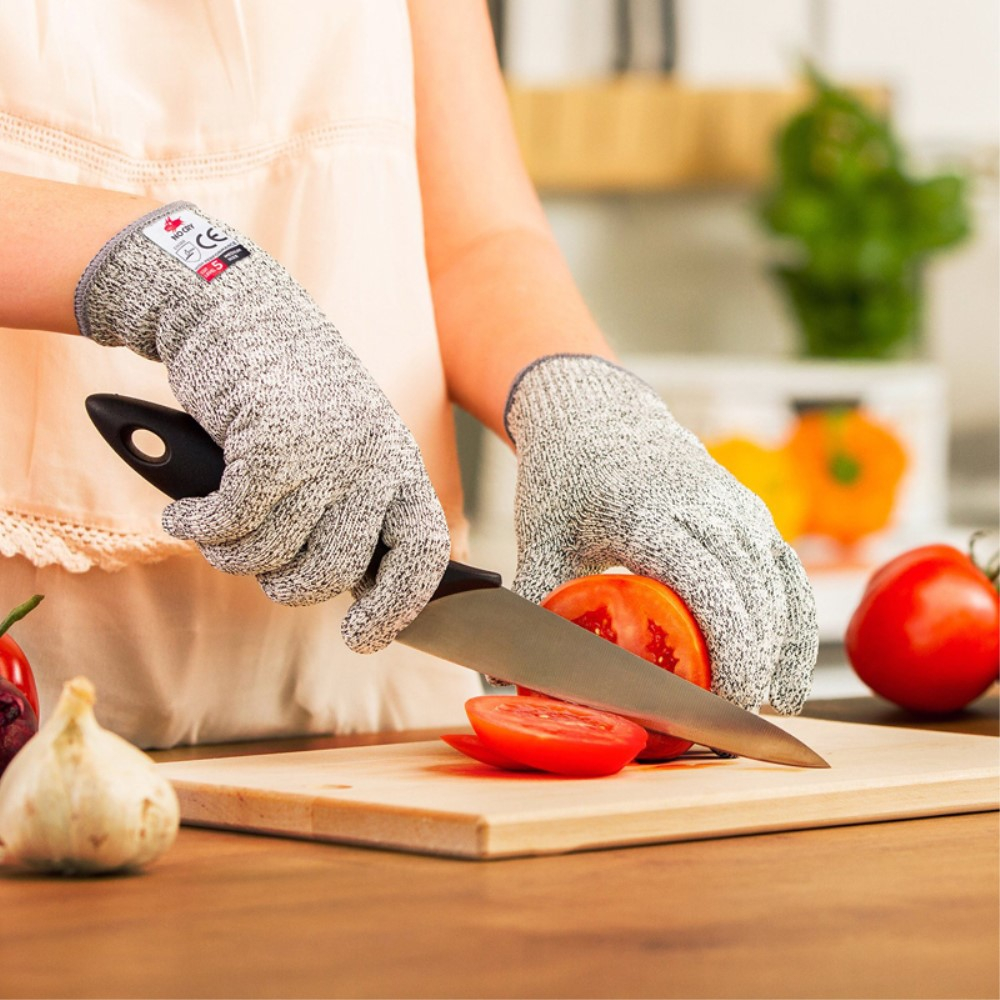 (1 Paar) Gr. XL Schnitt Schutz Handschuhe Sicherheitsstufe 5 Küche / Outdoor / Werkstatt - Grau