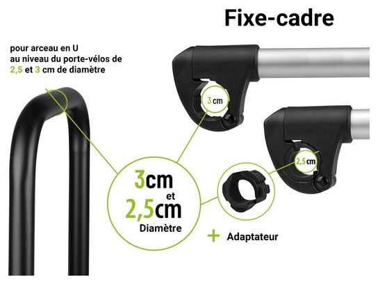 Eufab -  Porte-vélo Eufab : Fixe-cadre À Pince Long Amovible Ø 25   30 Mm Antivol - Porte-vélos Eufab