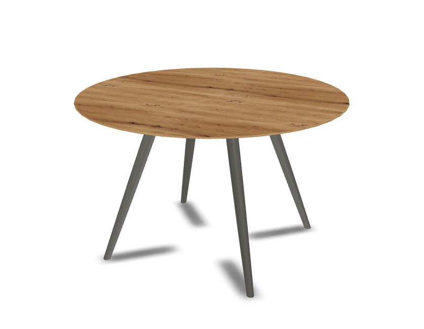 They & Me eeetafel Joy – rond – eiken rustiek olie – onderstel RAL7022 ombergrijs 120 x 75 cm | Eiken Rustiek Olie | Rechte Rand | Frame RAL7022 Ombergrijs