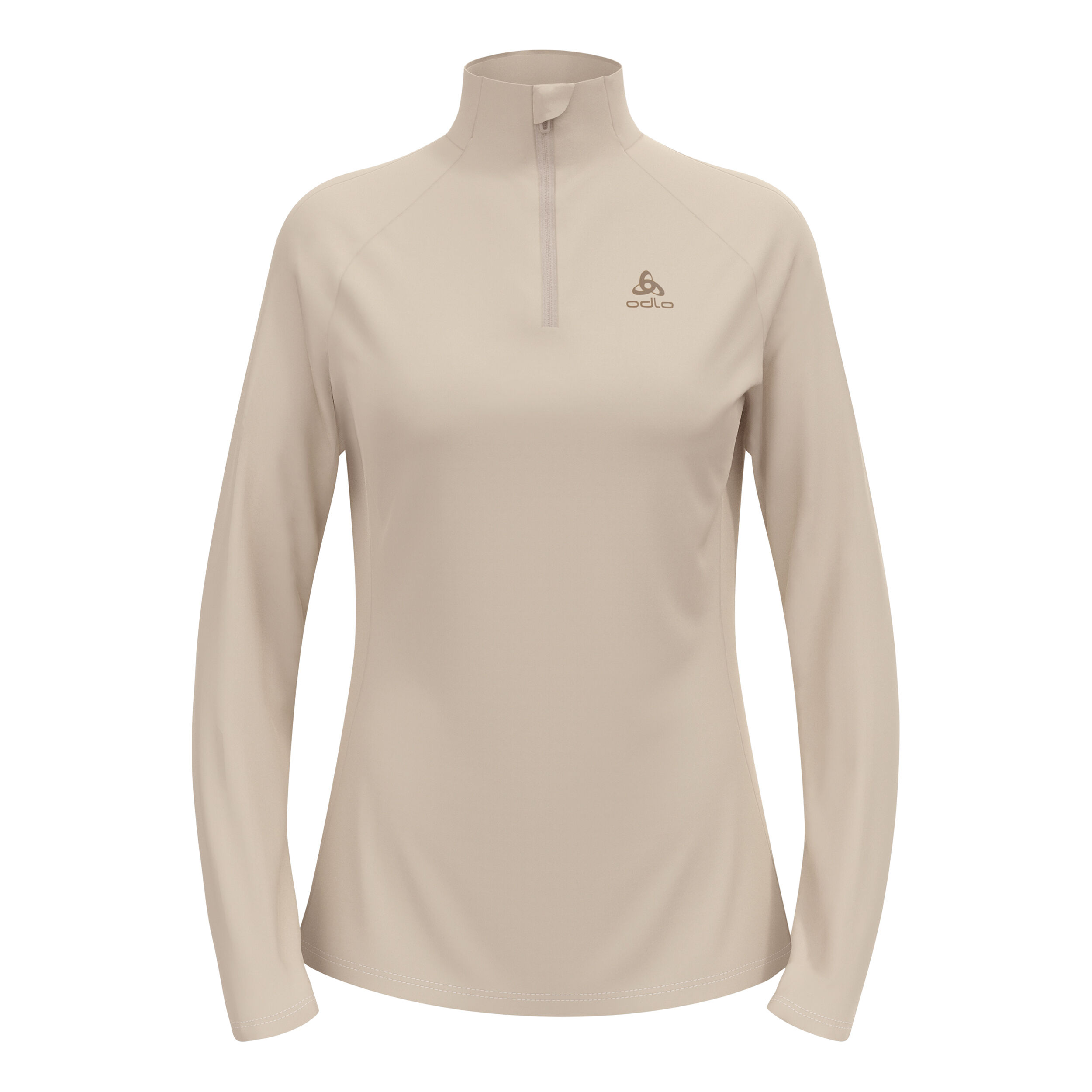 Odlo Essential Ceramiwarm Mid Layer 1/2 Zip Maillot De Course Femmes - Crème