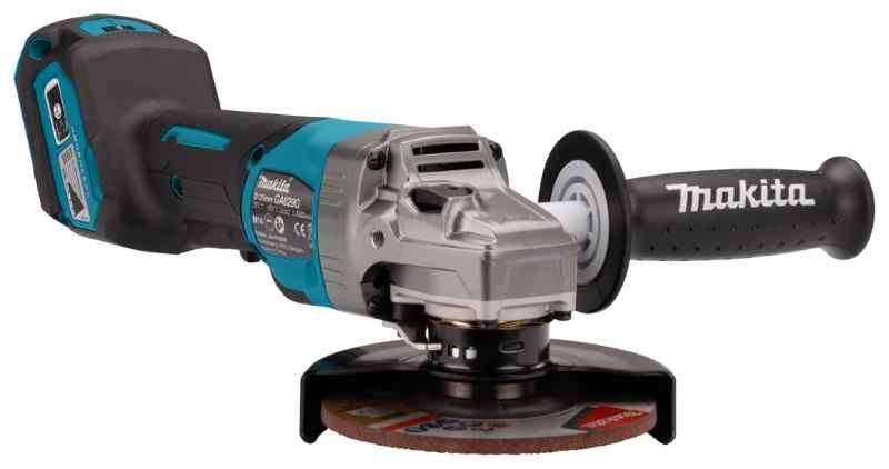 Makita GA029GM201 40 V Max Haakse slijper 125 mm 4,0 ah accu (2 st), snellader, in mbo,x met veiligheidsschakelaar