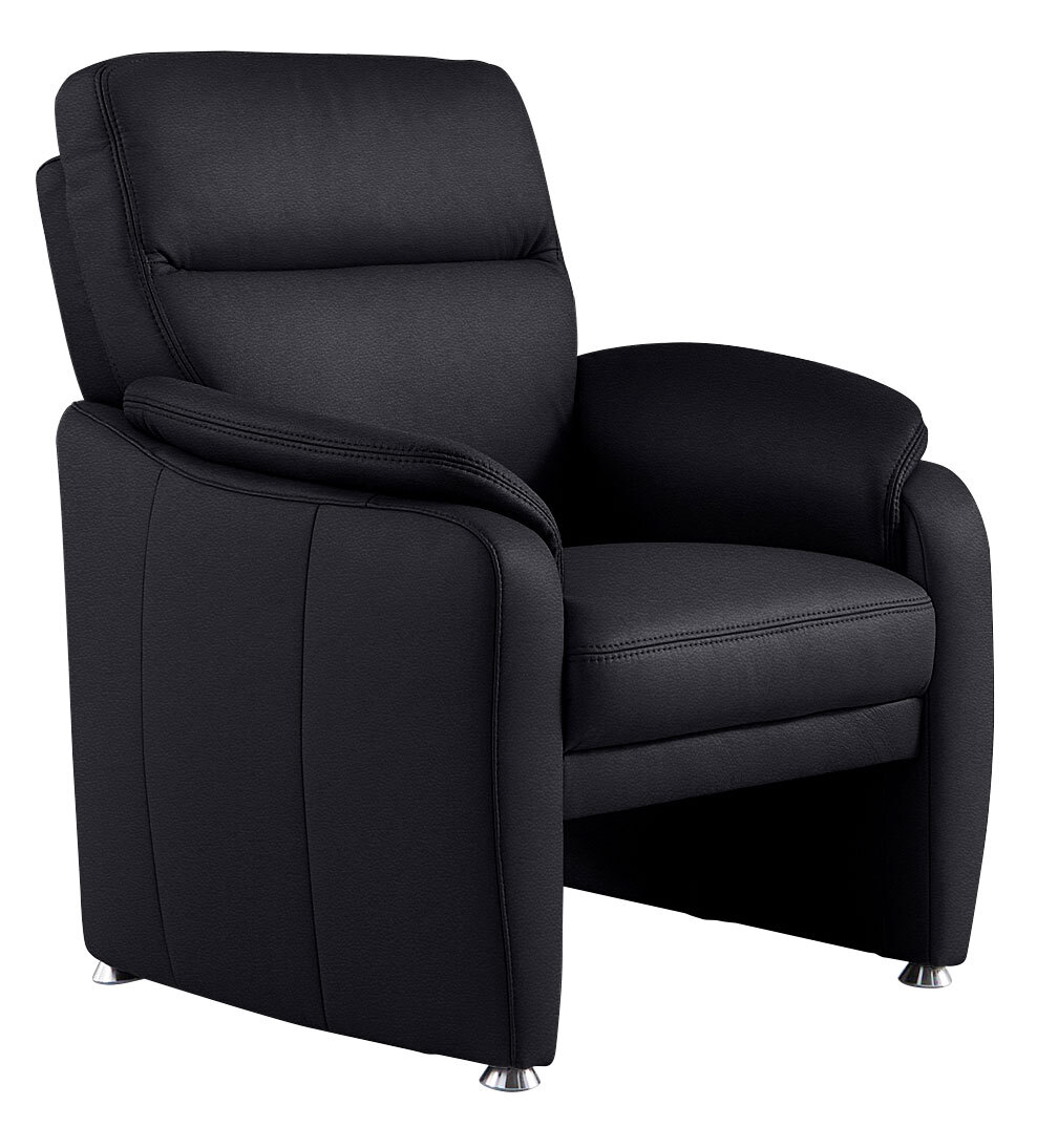 Sessel BORNHOLM 84 cm Lederbezug schwarz
