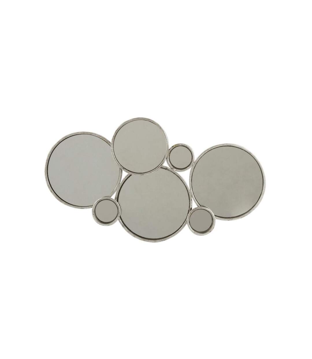 Paris Prix - Miroir Mural Design 6 Ronds 57cm Argent