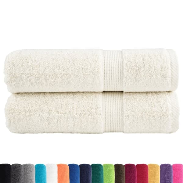 vidaXL Premium dusjhåndklær SOLUND 2 stk kremhvit 70x140cm 600 g/m2