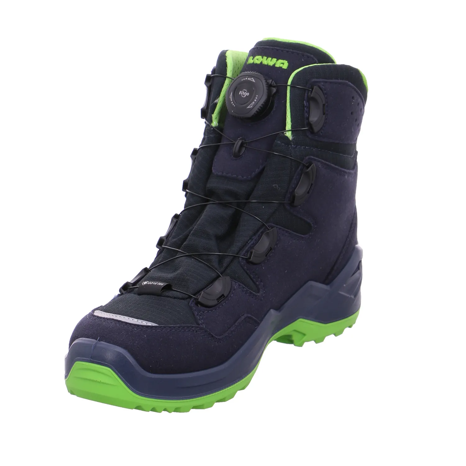 LOWA Jungen- Snowboot Membran Dunkelblau Textil  Winterstiefel
