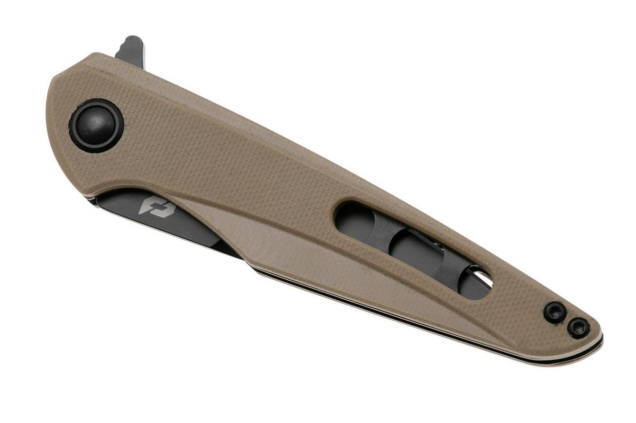 Schrade Kinetic Folder, Black AUS8, Tan G10, zakmes