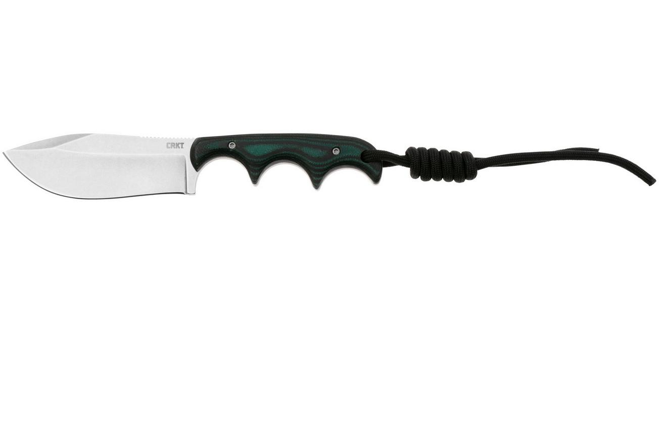 CRKT Minimalist Nessmuk 2376 Stonewashed D2, Green Black Micarta, nekmes, Alan Folts design