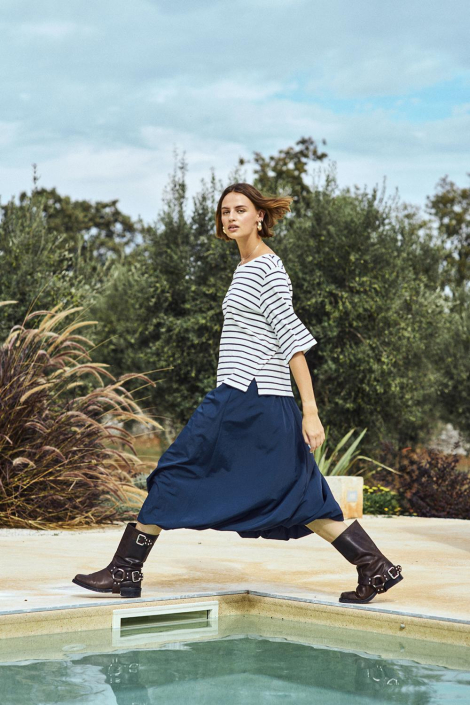 Freequent blauwe dames rok