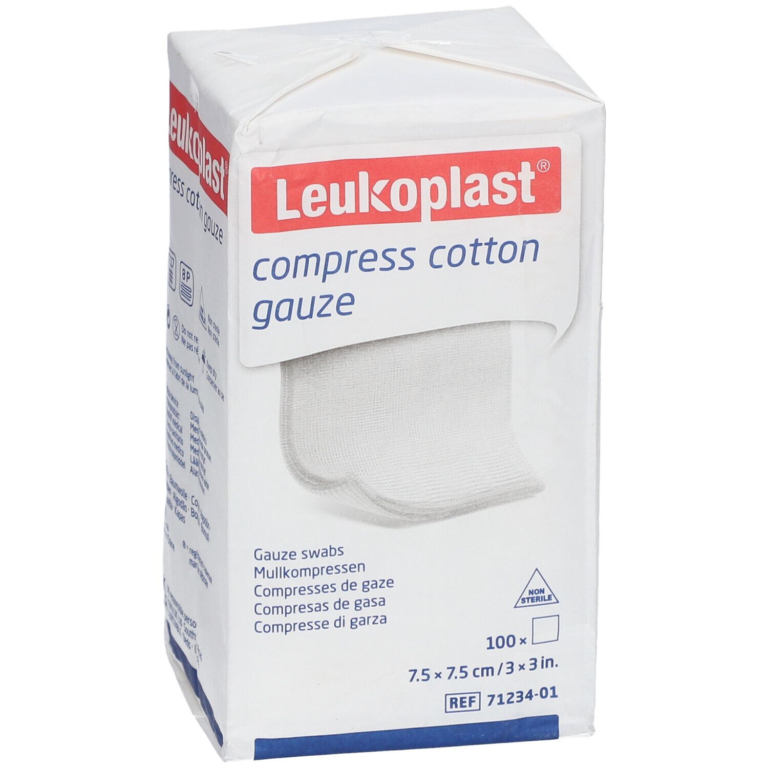 Leukoplast® compress cotton gauze 7,5 x 7,5 cm unsteril