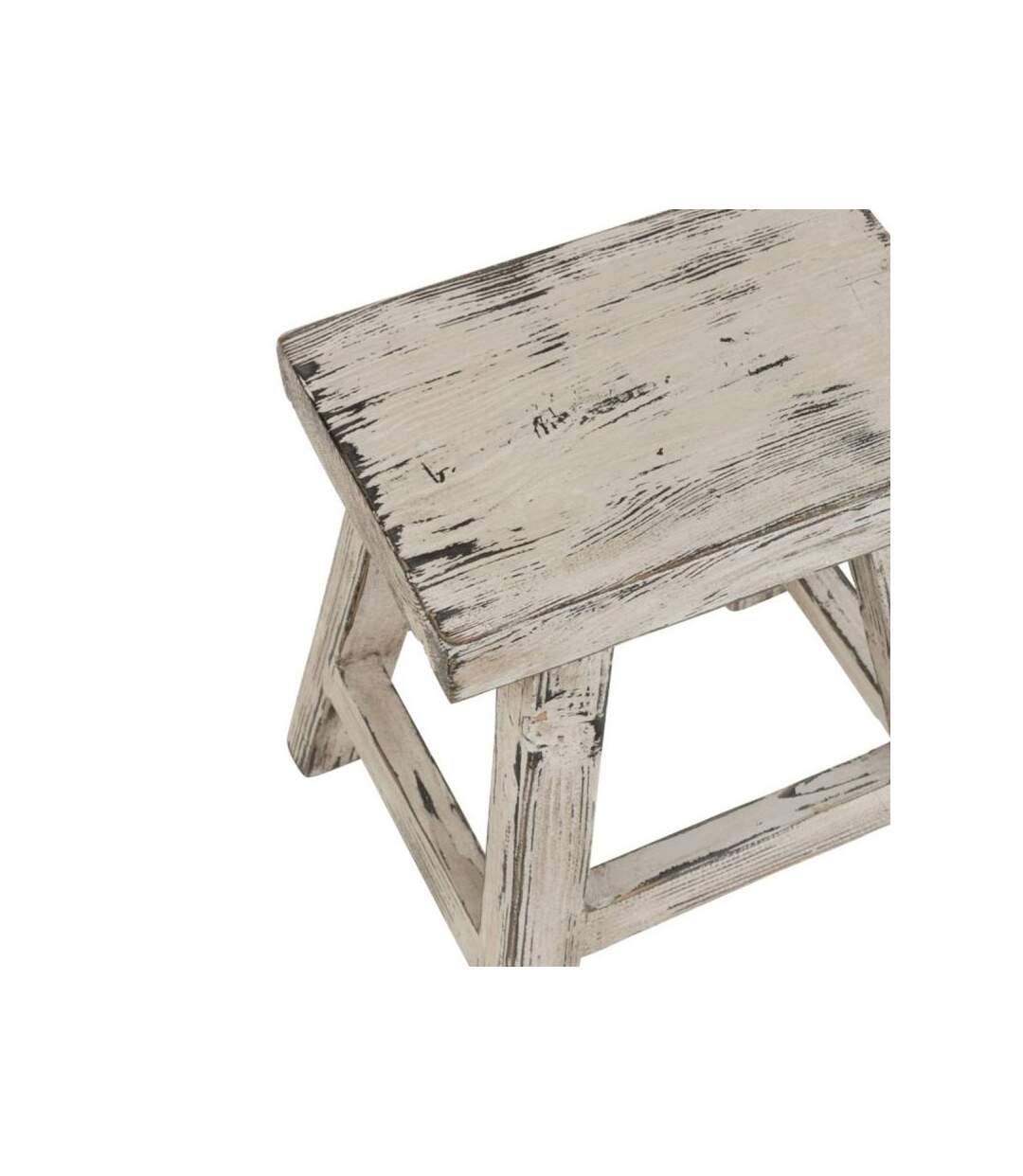 Paris Prix - Tabouret Rectangulaire En Bois menor 45cm Blanc