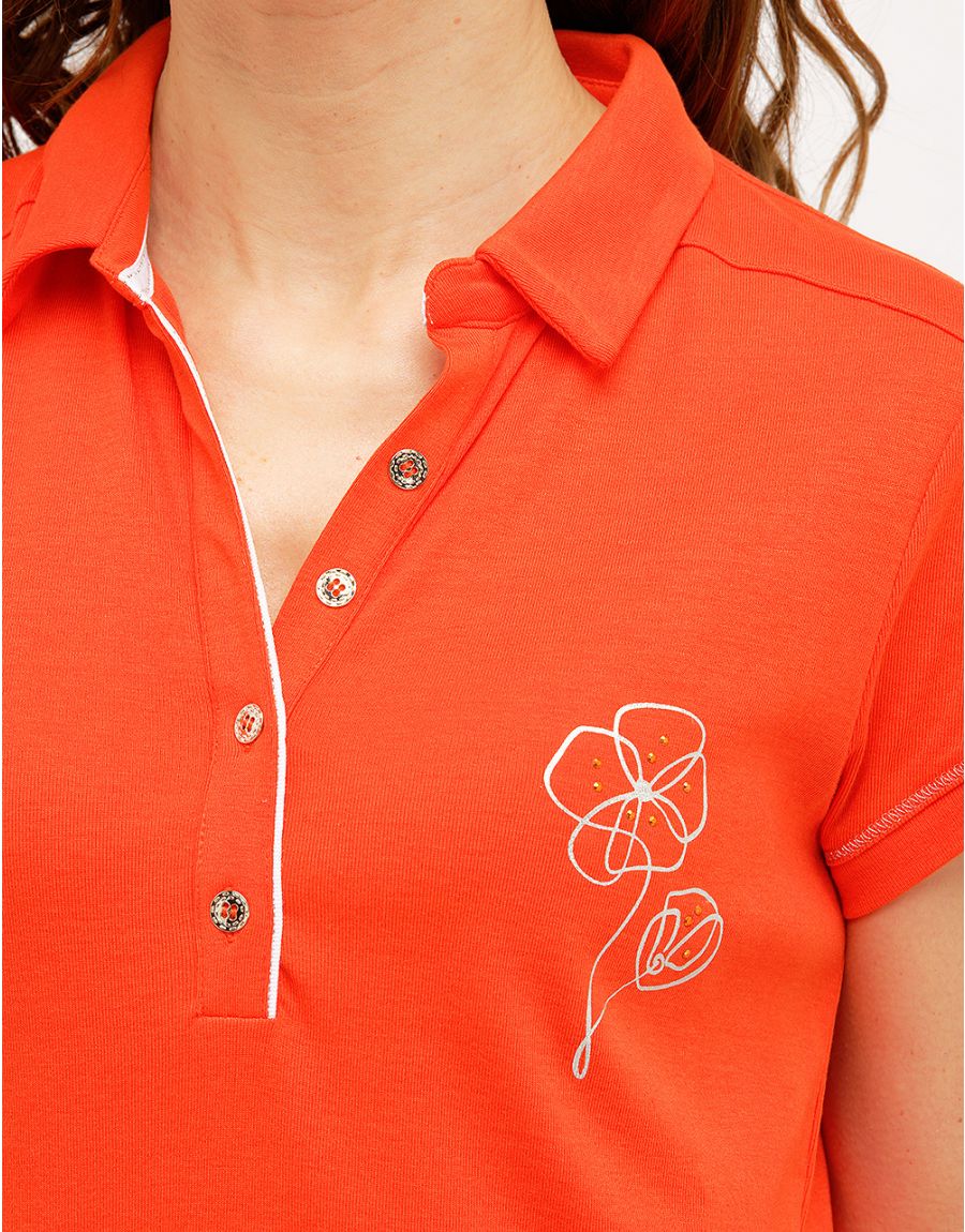 Polo orange coton modal
