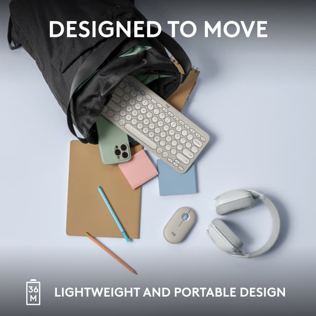Logitech Pebble Keys 2 K380s trådløst tastatur (Off-White)