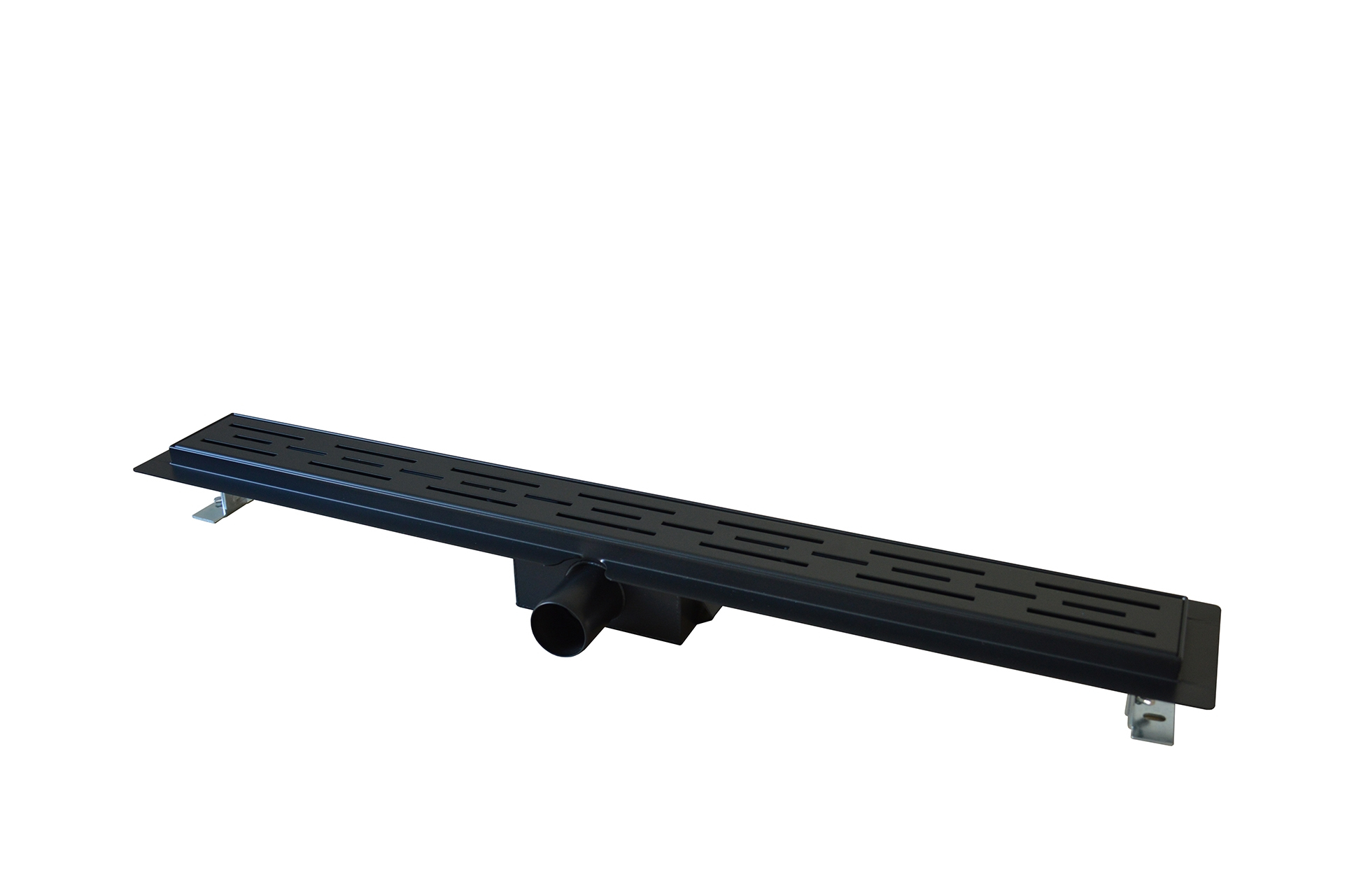 Saniclear Nero douchegoot 90cm met flens zwart mat