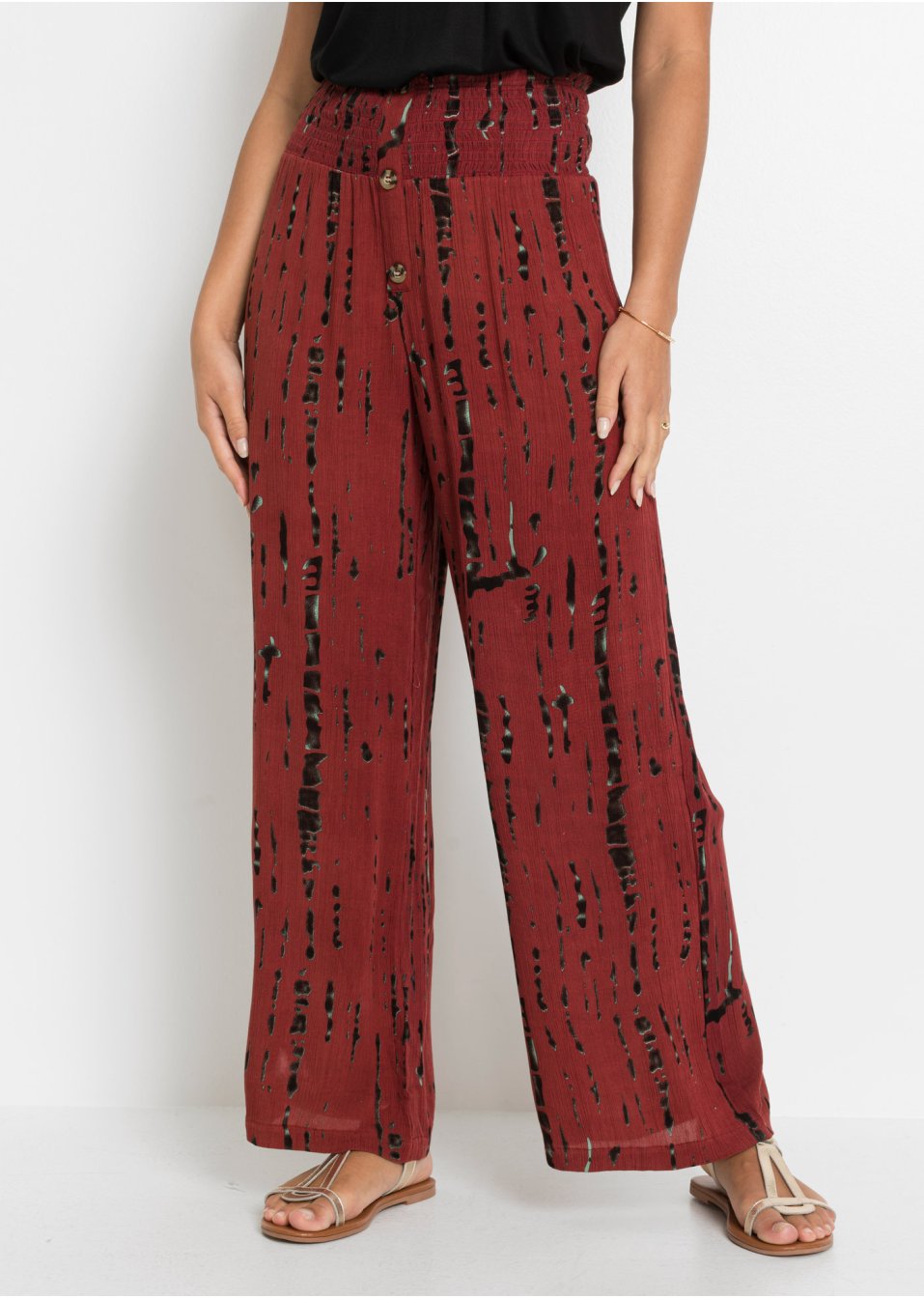 Pantalon palazzo à imprimé batik