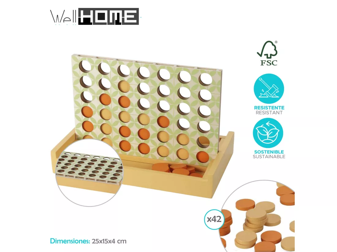 WELL HOME - Lot de 4 IN STRIPE en bois