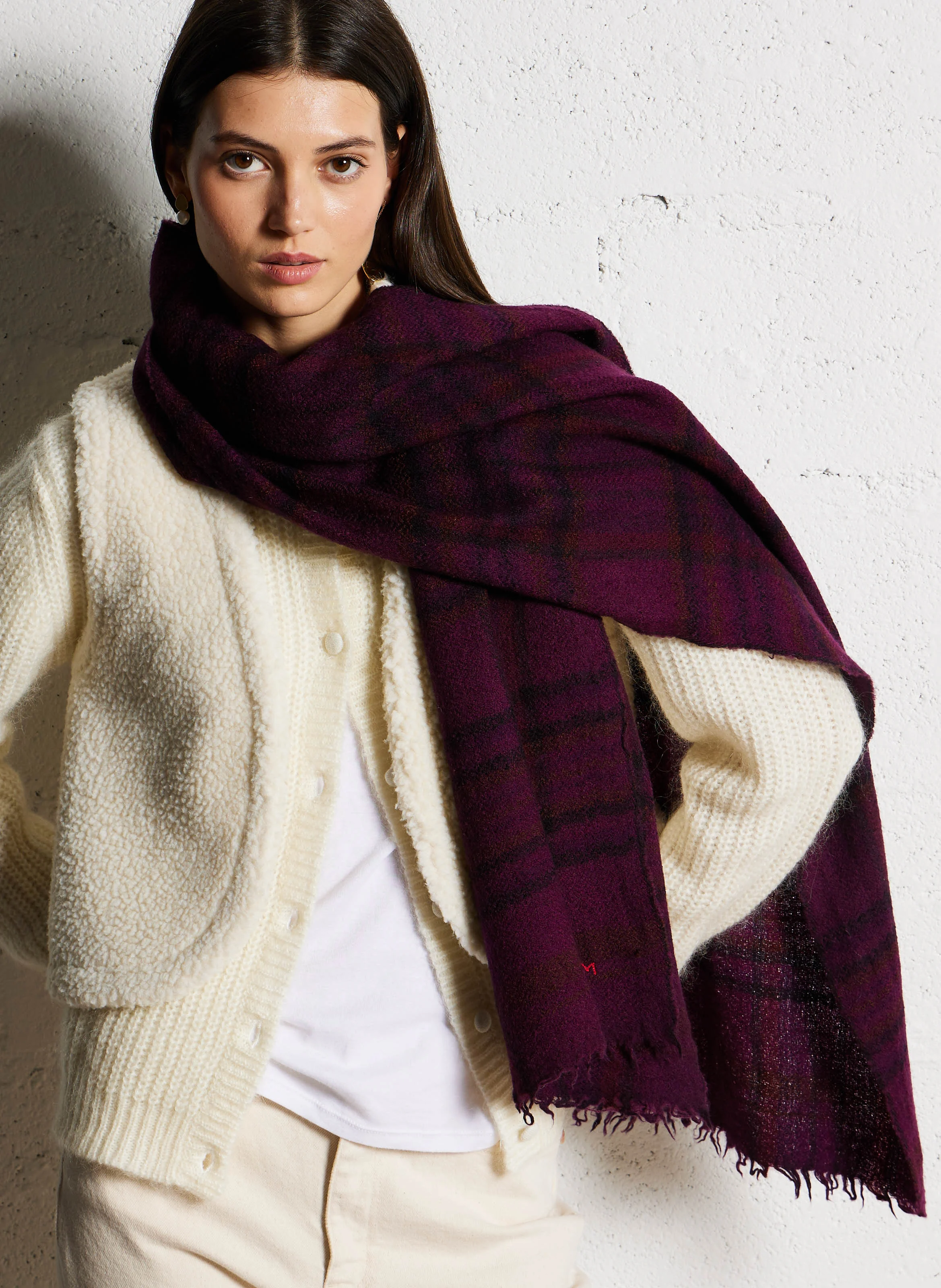 N°699 - Echarpe en laine | Violet