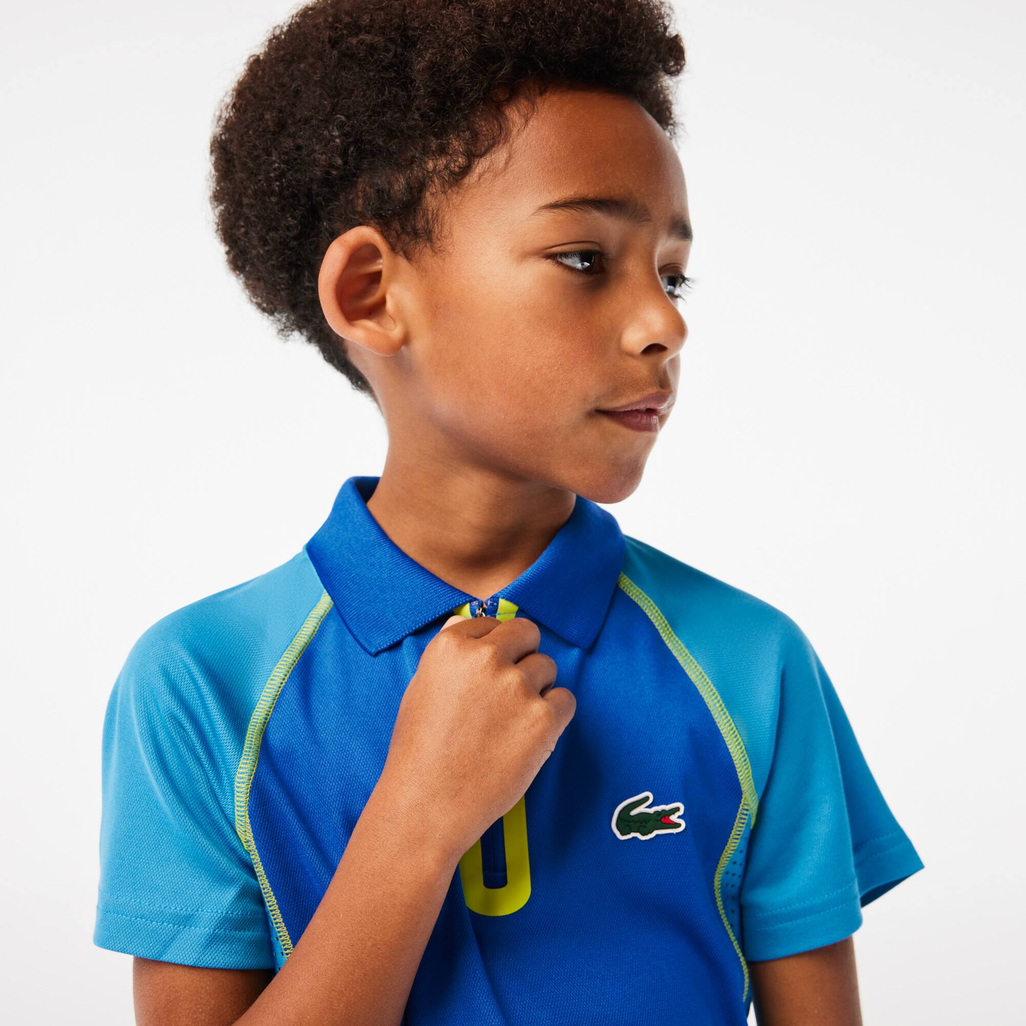 Polo garçon Lacoste Tennis en polyester recyclé ultra-dry Polos - Bleu - Lacoste - Garçon