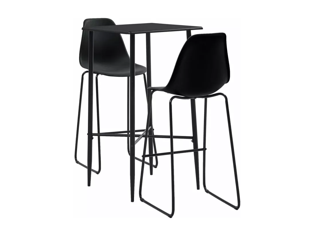 Ensemble de bar 3 pcs Plastique Noir
