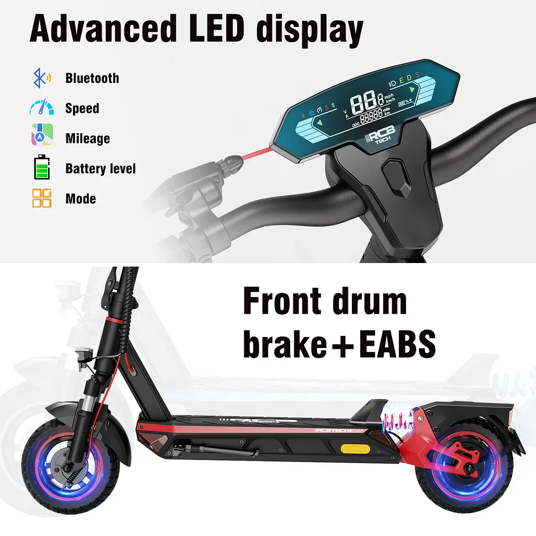 RCBTECH R10S Electric Scooter – 16.8Ah, 500W, APP-Integration