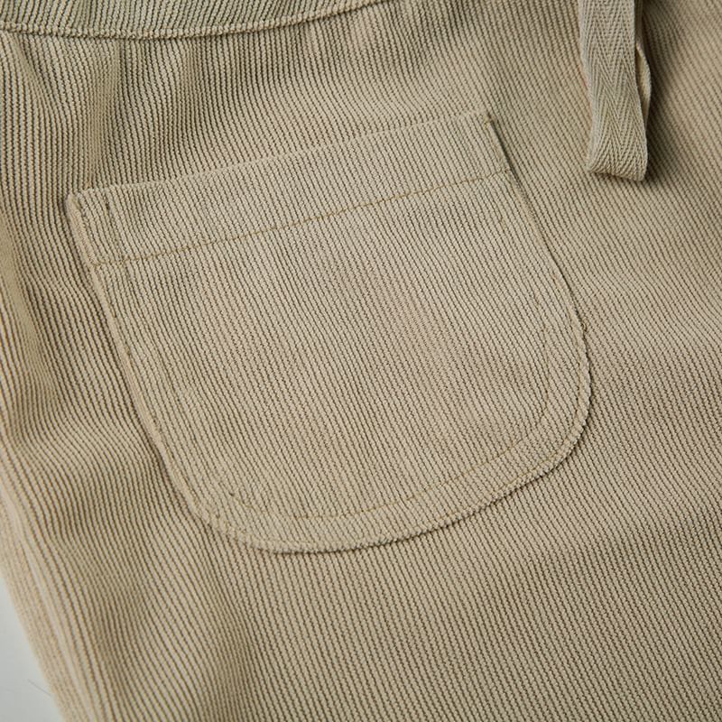 BrickBlack - Corduroy gebreide broek met lage taille en wijde pijpen