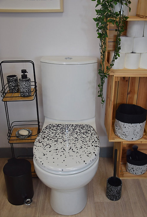 Abattant WC avec frein de chute, coloris noir, Dotty