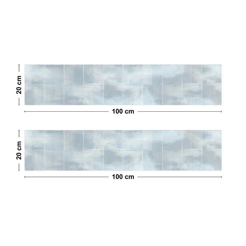 Crédence cuisine Bandeau ALU lot de 2 L100xH 20cm - ZELLIGE BLEU 99dec