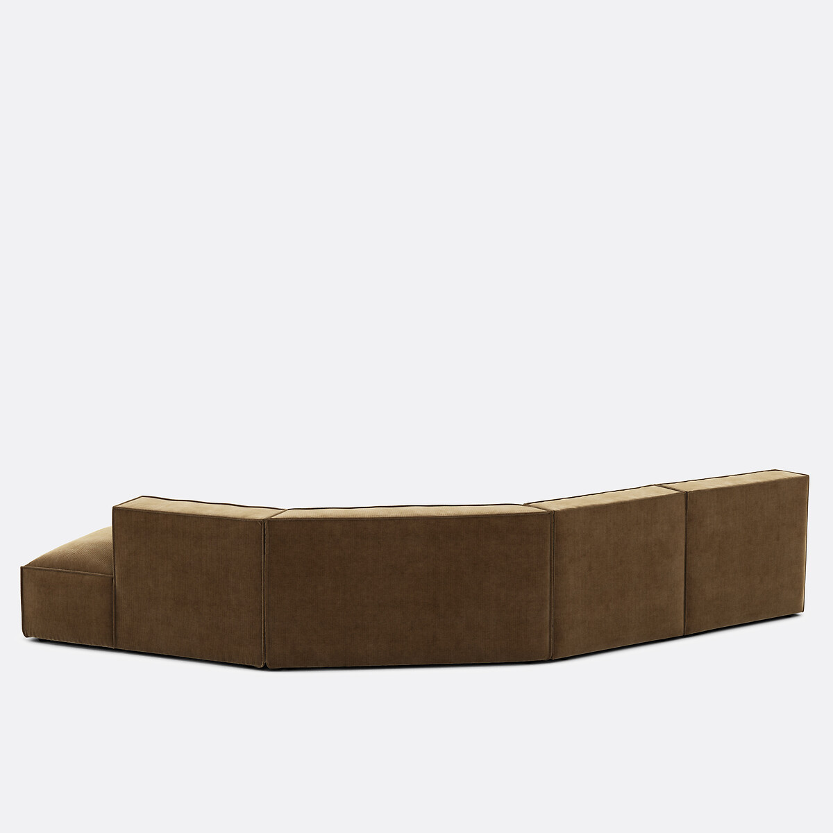 LA REDOUTE INTERIEURS<br>Sofá reto vintage de veludo cotelê de 4 peças Seven