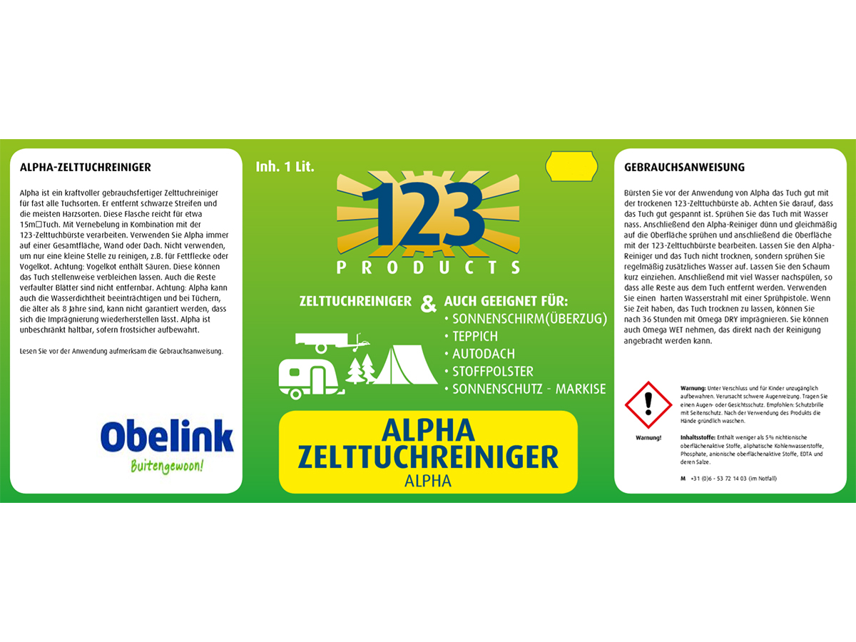 123 Products Alpha tentdoekreiniger