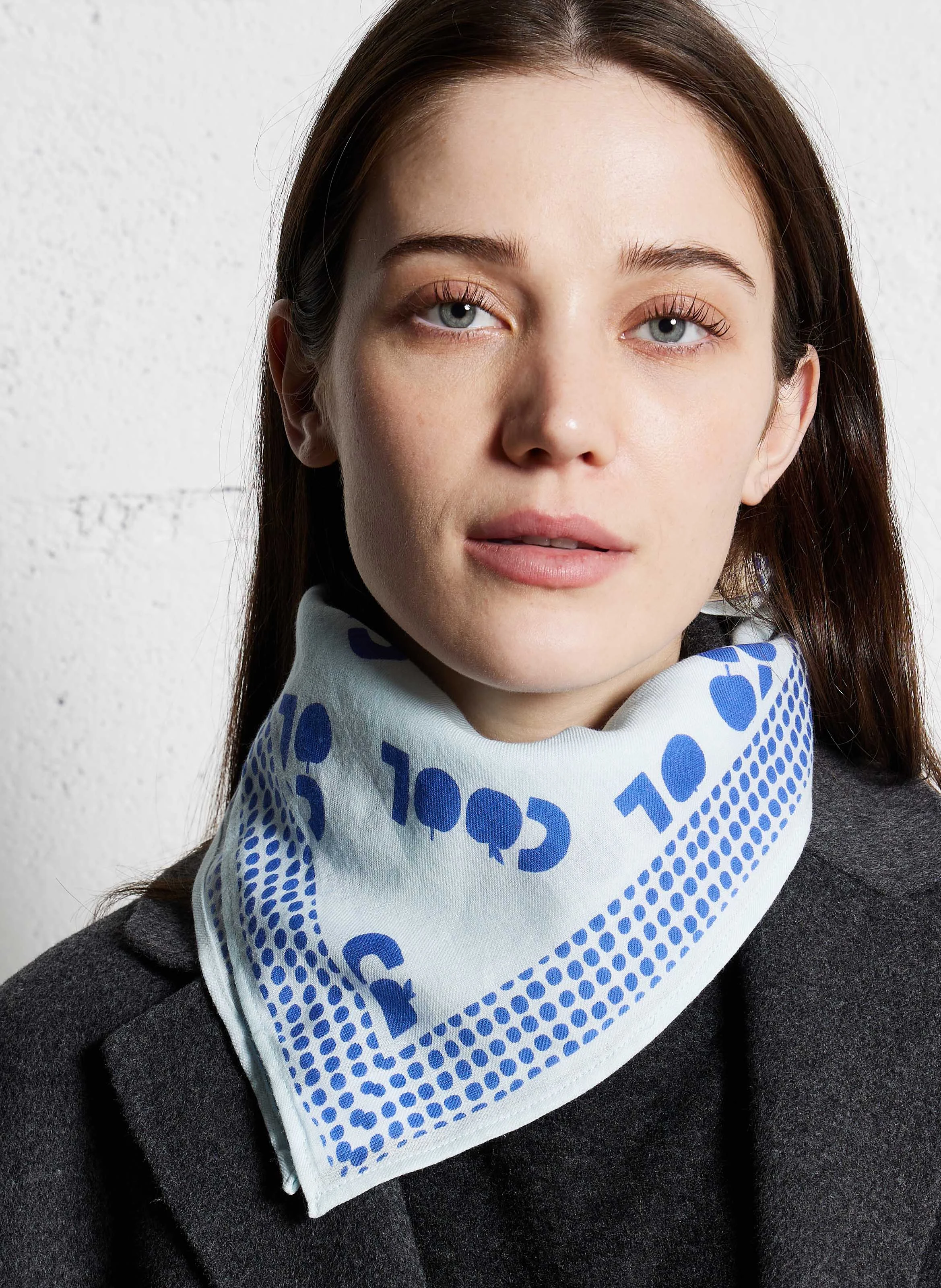 MANIKA - Foulard en coton imprimé | Bleu