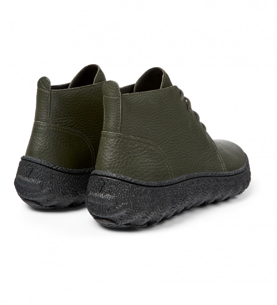 Botas de tornozelo de couro verde Camper Ground