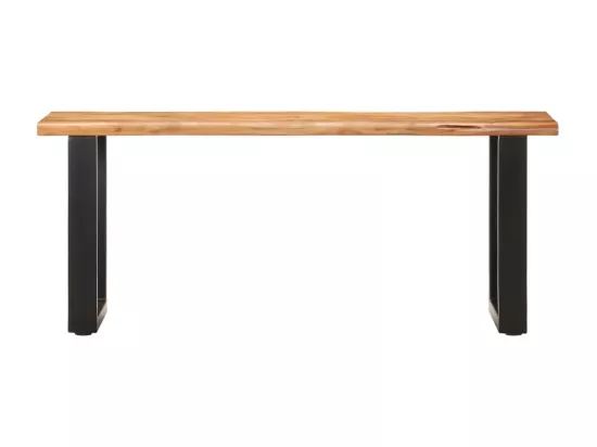 Banc au bord naturel du bois 110 cm Bois d'acacia solide acier