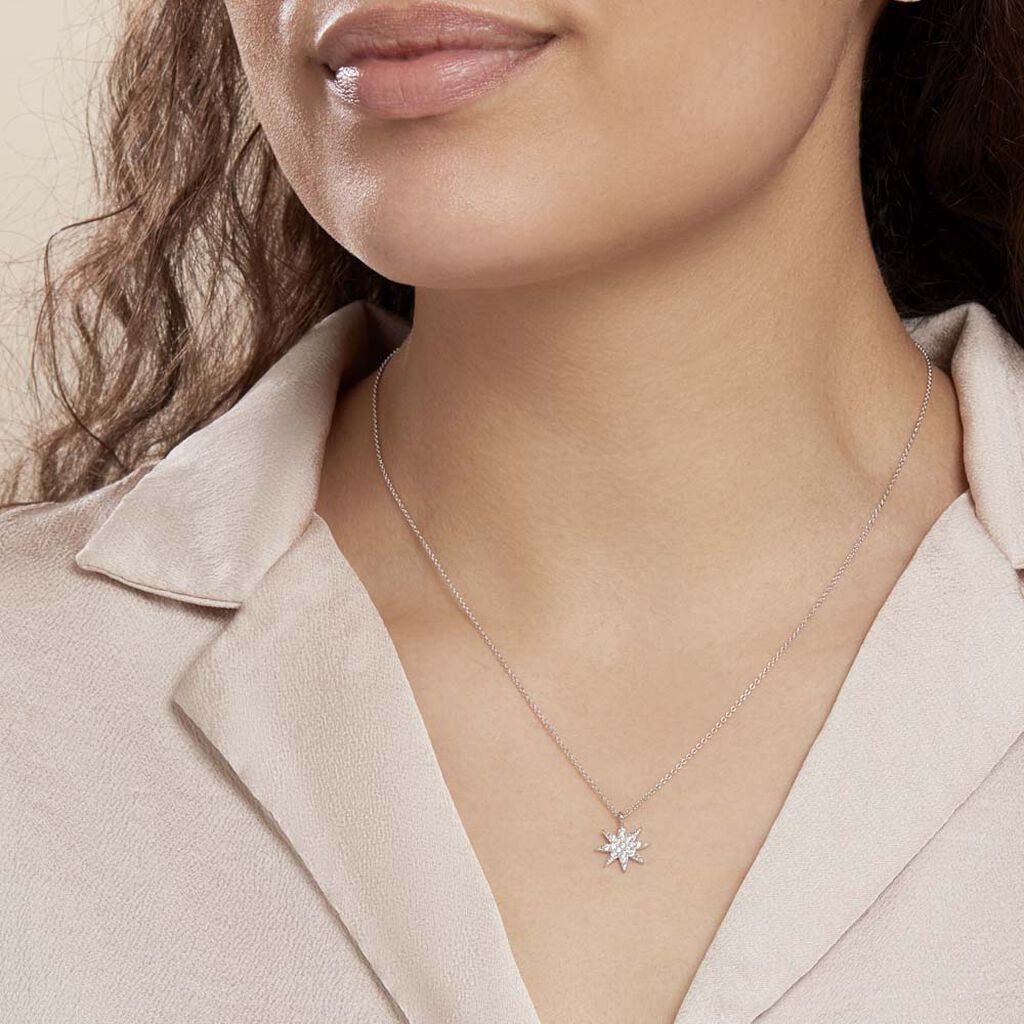 Collier Sarida Argent Blanc Oxyde De Zirconium