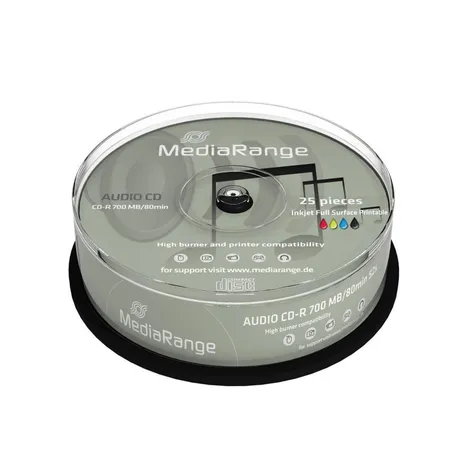MediaRange Rohlinge Audio CD-R 80min Bedruckbar, 25 Stück