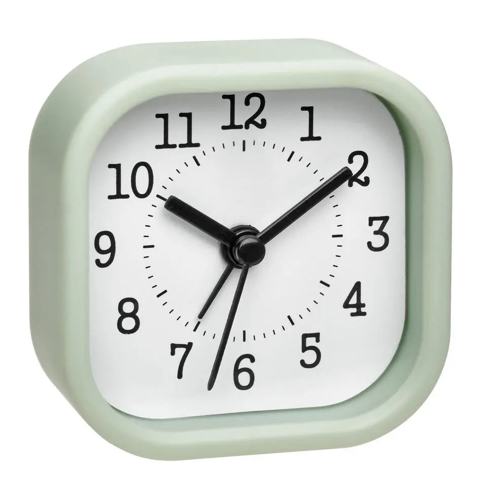 TFA wekker/reiswekker - alarmklok - mintgroen - 5 cm - kunststof