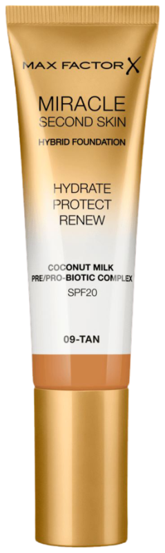 Max Factor Miracle Second Skin 09 Tan Foundation 30ml