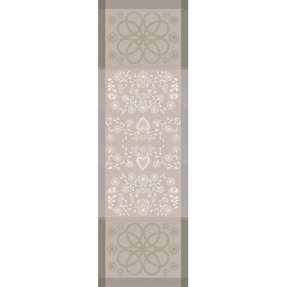 Chemin de table antitache déperlant pur coton bio beige 175X55 Garnier