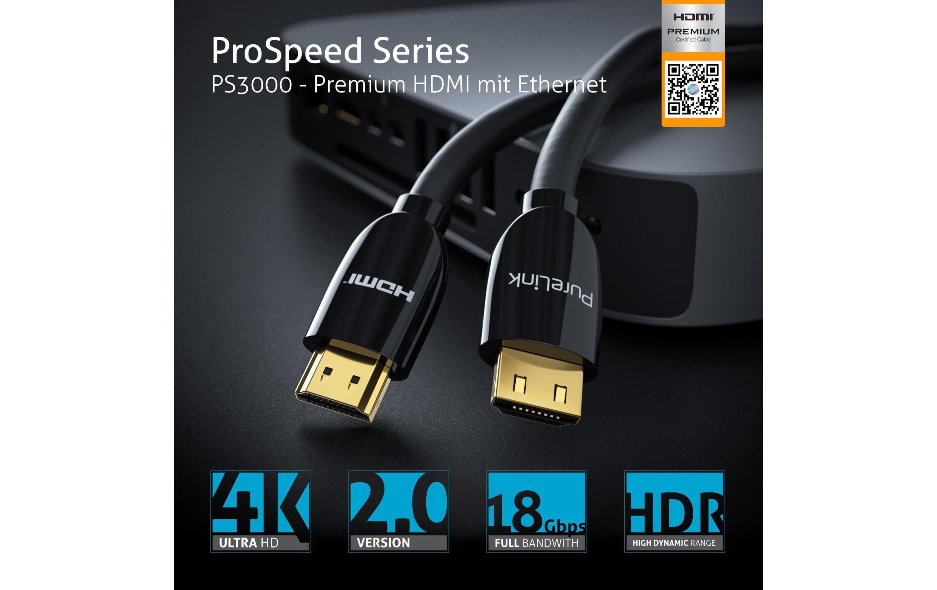Kabel PS3000-015 HDMI - HDMI, 1.5 mHigh Speed HDMI mit Ethernet
