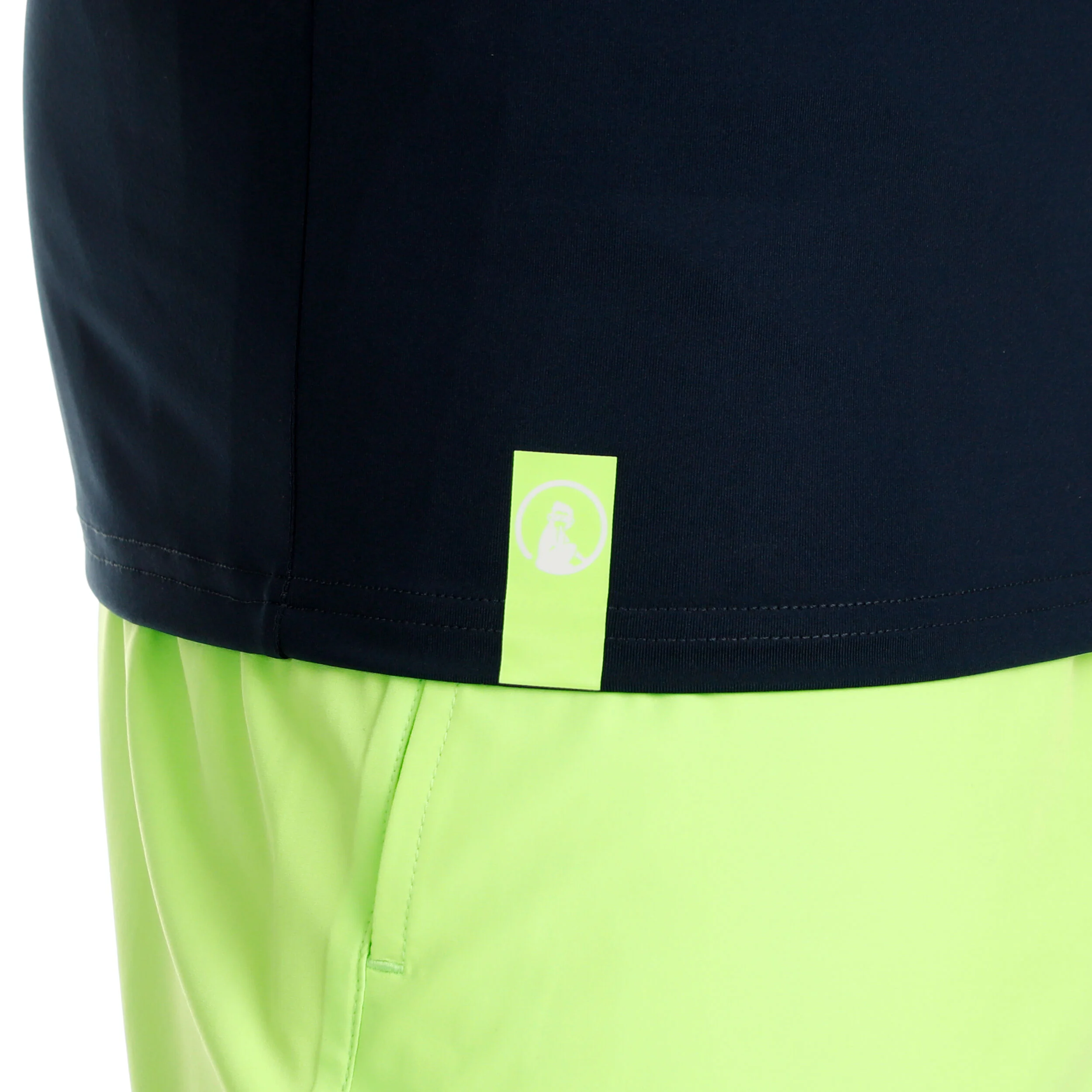 Quiet Please Wild Big Serve 1/4 Zip Haut Manches Longues Hommes - Bleu Foncé , Vert Fluo
