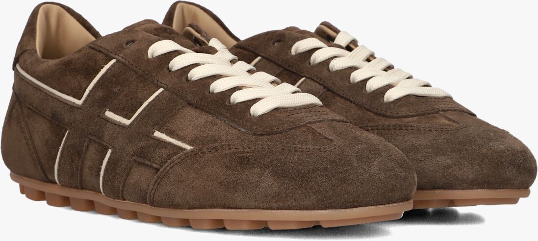 bruine hogan lage sneakers h693 allacciato h